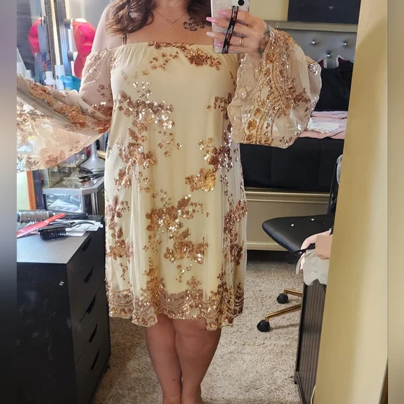southern fried chic | Dresses | Golden Goddess Sequin Dress | Poshmark